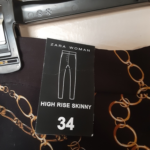 Zara Woman High Rise Skinny Chain Print Pant - Picture 6 of 6